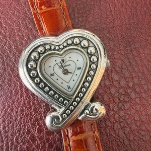 Brighton Silver Watch with Tan Strap